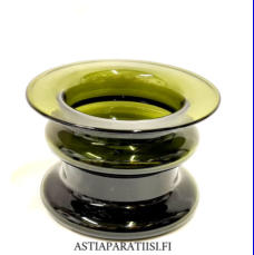 IITTALA, Novitas  2733 lasimaljakko vihre�  v�ri, Design:Timo Sarpaneva,signeeraus pohjassa,Valmistettu:1965-69-luku,Korkeus n.12,5 cm, leveys n.19 cm ,1 kpl,98� /kpl ( Tuote nro / Item #139MA )