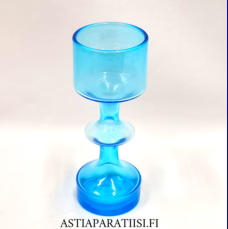 NUUTAJ�RVI, "Hyrr�", lasimaljakko KF245, signeerattu. sininen/turkoosi v�ri,Design:Kaj Franck,Suunniteltu: 1956-luku,Korkeus n.17,3 cm, halkaisija n.6,5 cm,1 kpl,180� /kpl ( Tuote nro / Item #175MA )