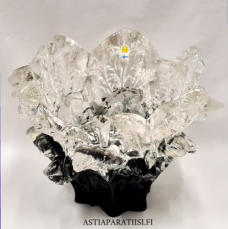 HUMPPILA LASI,harmaa-kirkas lasi maljakko,Design: Pertti Santalahti,valmistettu  1970-luku,Korkeus n.19 cm, halkaisija n.25 cm,1 kpl,88� /kpl ( Tuote nro / Item #240MA )