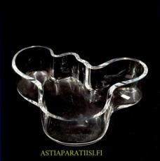 IITTALA, Aalto kirkas  lasia maljakko,Design:Alvar Aalto.signeeraus pohjassa,Korkeus 5 cm, halkaisija n. 19 cm 1kpl,54� /kpl ( Tuote nro / Item #292MA )