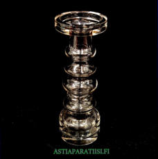 NUUTAJ�RVI,Pikku-Majakka  Lasimaljakko / Kynttil�njalka  kirkas v�ri,Design:Oiva Toikka,Valmistettu:1967-71-luku,Korkeus n.23,5 cm, halkaisija n.8,9 cm ,2 kpl,85� /kpl ( Tuote nro / Item #314MA )