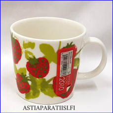 ARABIA, Mansikka Sesonkimuki ,k�ytt�m�t�n,Suunniteltu vuonna 2010,korkeus n.8 cm, halkaisija n.8,3 cm, 0 kpl, ( Tuote nro 134 P )