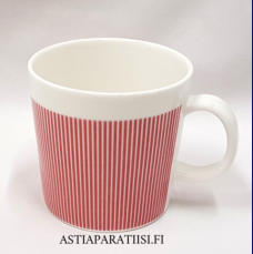 ARABIA,Raita muki punaraita, korkeus n.8 cm, halkaisija n.8,3 cm, 8 kpl, 20 �/kpl,( Tuote nro 136 P )