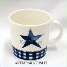 ARABIA,Joulun t�hti -muki , Design:Minna Immonen,korkeus n.8 cm, halkaisija n.8,3 cm, 1 kpl, 44 �/kpl,( Tuote nro 165 P )