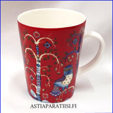 IITTALA, Taika muki 0,4 l punainen,Design: Klaus Haapaniemi, Heikki Orvola,korkeus n.11,7 cm, halkaisija n.9,2 cm, 4 kpl, 20�/kpl,( Tuote nro 189 P )