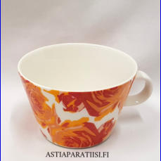 ARABIA, Koko Roses Oranssi kuppi,Design:Kati Tuominen- Niittyl�, Kristina Riska,korkeus n.7 cm, halkaisija n.10,8 cm, 1 kpl, 18�/kpl,( Tuote nro 205 P )