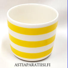 MARIMEKKO, Oiva "Tasaraita"  korvaton muki, Design: Annika Rimala,60 Years,korkeus n.7 cm, halkaisija n.7,7 cm, 0 kpl, ( Tuote nro 244 P )