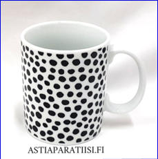 MARIMEKKO, Pirput Parput musta muki,Suunnittelu: Vuokko Eskolin-Nurmesniemi ,korkeus n.9 cm, halkaisija n.7,5 cm, 1 kpl, 44 �/kpl,( Tuote nro 250 P )
