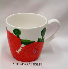 IITTALA / MARIMEKKO,Primavera -muki  Punainen,korkeus n.8,5 cm, halkaisija n.9 cm, 2 kpl,38�/kpl ( Tuote nro 267 P )