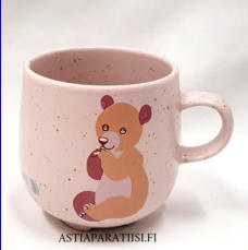 PENTIK ,Murr Murr Nalle vaaleanpunainen muki,korkeus n.8,5 cm, halkaisija n.7,5 cm, 0 kpl, ( Tuote nro 291 P )