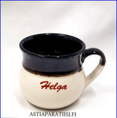 KERMANSAVI, Helga muki,korkeus n.7,5 cm, halkaisija n.7,5 cm, 1 kpl, 15 �/kpl,( Tuote nro 297 P )