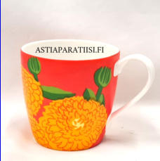IITTALA / MARIMEKKO,Primavera -muki oranssi-punainen ,korkeus n.8,5 cm, halkaisija n.9 cm, 0 kpl,( Tuote nro 371 P )