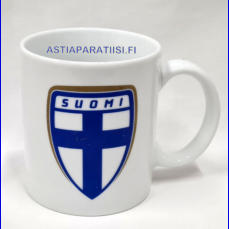 Suomi muki aamukahville,korkeus n.9,5 cm, halkaisija n.8,3 cm,1 kpl, 15 �/kpl( Tuote nro 389P )