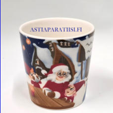 ARABIA,Santa Claus 0,3 L Iltainen kyl� Korvaton muki,korkeus n.9 cm, halkaisija n.8,2 cm, 1 kpl,45�/kpl ( Tuote nro 439 P )