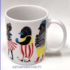 MARIMEKKO, Kulkue muki,Design: Maija Louekari , 2007-luku,korkeus n.9 cm, halkaisija n.7,5 cm, 0 kpl,( Tuote nro 407 P )