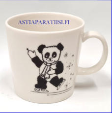 ARABIA, panda muki myllypuron taitoluisteluklubi,Teema-malli,korkeus n.8 cm, halkaisija n.8 cm, 0 kpl, ( Tuote nro 444 P )