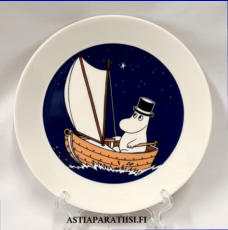 ARABIA, Muumi matala lautanen Muumipappa syv� sininen ,Moomin Plate, Moominpappa Deep Blue (2014-),Design:Tove Slotte-Elevant, halkaisija n. 19,5 cm, 0 kpl,( Tuote nro 223M )'