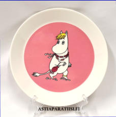 ARABIA, Muumi matala lautanen Niiskuneiti pinkki ,Moomin Plate, Snorkmaiden Pink (2013-),Design:Tove Slotte-Elevant, halkaisija n. 19,5 cm, 0 kpl,( Tuote nro 229M )'