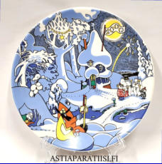 ARABIA,Muumi sein�lautanen Millenium (1999-2000) Moomin wall plate Millennium ,Design:Tove Slotte-Elevant / Tove Jansson,Valmistettu 2000-luku,Halkaisija n. 19,5 cm,1 kpl,359�/kpl,( Tuote nro 262M )
