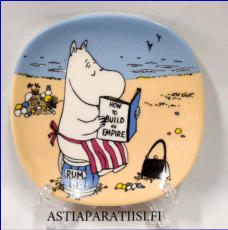 ARABIA,Muumi sein�lautanen Aikuiskoulutusta (1991-1994),Moomin Wall Plate: Adult Education,Design:Tove Slotte-Elevant / Tove Jansson,Leveys n. 12 cm, korkeus n.12 cm,1 kpl,98�/kpl,( Tuote nro 268M )