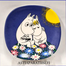 ARABIA,Muumi sein�lautanen Kuutamo (1991-2005),Moomin wall plate Moonshinespoon,Design:Tove Slotte-Elevant / Tove Jansson,Leveys n. 12 cm, korkeus n.12 cm,1 kpl,74�/kpl,( Tuote nro 271M )