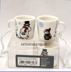 ARABIA, Muumi minimuki Talvimets� 2012,Moomin mini mug, Winter forest (winter season mini mugs 2012),Design:Tove Slotte-Elevant / Tove Jansson,4 kpl,48�/ yht.( Tuote nro 285M )