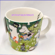ARABIA,100-vuotisjuhlamuki silm�laseilla,Design:Tove Slotte-Elevant,Limited edition, Moon mug, mug with glasses,Korkeus n. 8 cm, halkaisija n. 8 cm, 2 kpl,150�/kpl ( Tuote nro 305M )