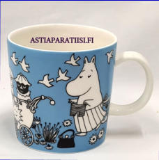 ARABIA, Muumimuki  Rauha  , Moomin Mug Peace (1996-2002),Design:Tove Slotte-Elevant,Korkeus n. 8 cm, halkaisija n. 8 cm, 3kpl,389�/kpl,( Tuote nro 101M )