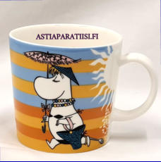 ARABIA,Muumimuki Rantael�m��, kes�kausimuki,Moomin Mug, On the Beach (summer season mug 2008),Design: Tove Slotte-Elevant,Korkeus n. 8 cm, halkaisija n. 8 cm, 3kpl,107�/kpl,( Tuote nro 119M )
