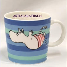 ARABIA, Muumimuki Uimahyppy, kes�kausimuki,Moomin Mug, Dive (summer season bowl 2006),Design: Tove Slotte-Elevant,Korkeus n. 8 cm, halkaisija n. 8 cm, 3kpl,193�/kpl,( Tuote nro 123M )