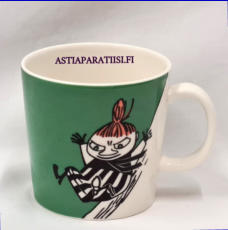 ARABIA,Muumimuki Pikku Myy vihre�,Moomin Mug, Little My, green (1999-2008, 2011),Design: Tove Slotte-Elevant,Korkeus n. 8 cm, halkaisija n. 8 cm, 3kpl,77�/kpl,( Tuote nro 126M )