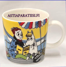 ARABIA,Muumimuki Niiskuneiti ja Runoilija, kes�kausimuki,Moomin Mug, Snorkmaiden and the Poet (summer season mug 2013),Design: Tove Slotte-Elevant,Korkeus n. 8 cm, halkaisija n. 8 cm, 3kpl, 53�/kpl( Tuote nro 135M )