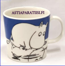 ARABIA,Muumimuki Muumipeikko j��ll� ,Moomin Mug, Moomintroll on ice (1999-2012),Design: Tove Slotte-Elevant,Korkeus n. 8 cm, halkaisija n. 8 cm, 3kpl, 52�/kpl( Tuote nro 140M )