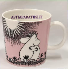 ARABIA,Muumimuki Rakkaus,Moomin Moomin Mug, Love (1996-),Design:Tove Slotte-Elevant,Korkeus n. 8 cm, halkaisija n. 8 cm, 0kpl,( Tuote nro 147M )