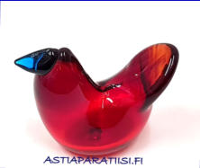 NUUTAJ�RVI, Art Glass Bird, Sieppo/Flycatcher,1972-1978,II-laatu,Design: Oiva Toikka Nuutaj�rvi Notsj�,Signeerattu / Signature,mitat n. 8,5 cm x 4 cm,1kpl,280� ( Tuote nro / Item #122T