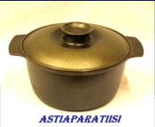 Upo valurautapata, vetoisuus noin 3 litraa. Pohjassa teksti Upo, Made in Finland ,halk. n.22,7cm, kork. n.14,5cm, 1kpl, 75�/kpl