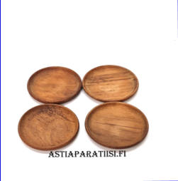 TEAK/TIIKKI-dippiastiat Vintage,Mitat: Halkaisija n. 7,5 cm, 4kpl,12�/yht.( Tuote nro / Item #150PU
