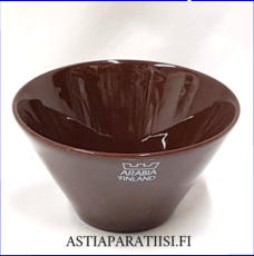 ARABIA, KoKo murokulho "S" Ruskea v�ri,Design: Kristina Riska ja Kati Tuominen-Niittyl�,alkuper�istuotantoa,Korkeus n.6,5 cm Leveys n. 12 cm,2 kpl, 15 �/kpl ( Tuote nro 212R )