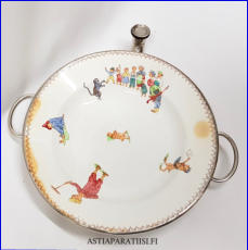 R�RSTRAND,vanha lasten l�mmin puurolautanen,k�yt�n j�lki�,Korkeus 4cm, halkaisija 20 cm,1kpl, 45�/kpl ( Tuote nro 223R )