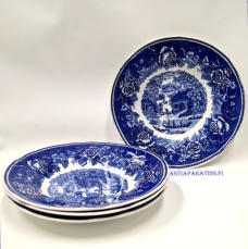 ARABIA, Sininen Maisema  syv� ruokalautanen,Design:Reinhard Richter,Valmistettu  1936-1975, leveys n. 23,5 cm,15 kpl, 27�/kpl ( Tuote nro 248R )
