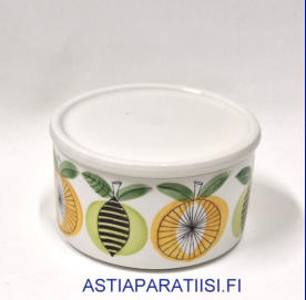 ARABIA, Hillopurkki Sommit komp,Pomona kannella, Design:Esteri Tomula,korkeus:n. 6,5 cm, Halkaisija: n.11cm,1kpl,185�( Tuote nro 102 Y )