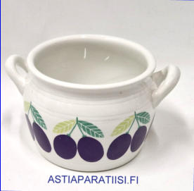 ARABIA,Pomona Luumu ruukku,Design:Raija Uosikkinen,korkeus:n.8,5 cm, Halkaisija: n.10,5 cm,1kpl,85 � Tuote nro 113 Y )