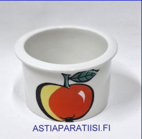 ARABIA,Tutti Frutti purnukka, Omena Ilman kantta,Design:Ulla Procope,korkeus:n.6 cm, Halkaisija: n.8,5 cm,1kpl,55� ( Tuote nro 120Y )