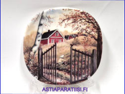 ARABIA,Sein�lautanen Kotiseudun syksy, Design: Anita Rantanen-Siewers,Mitat Korkeus n. 12 cm, leveys n. 12 cm,1kpl.25�/kpl,( Tuote nro 203AM )