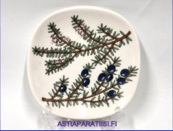 ARABIA,Sein�lautanen Variksenmarja,Design:Kerttu Nurminen,Valmistusvuosi 1990-luku,Mitat Korkeus n. 12 cm, leveys n. 12 cm,1kpl.39�/kpl,( Tuote nro 209AM )