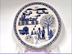 ARABIA,Talvi Sein�lautanen, Design:Raija Uosikkinen,Mitat Halkaisija,n. 12 cm,1kpl.35�/kpl,( Tuote nro 241AM )