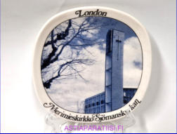 ARABIA, London Merimieskirkko-sein�lautanen, 1982, 1984-1992, Mitat Korkeus n. 12 cm, leveys n. 12 cm,1kpl.35�/kpl,( Tuote nro 259AM )