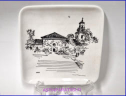 ARABIA,  Kuopion tuomiokirkko, Partios��ti�, 1968 Sein�lautanen,Design:Henrik Tikkanen,Mitat Korkeus n. 13,8 cm, leveys n. 13,8 cm,1kpl.30�/kpl,( Tuote nro 288AM )