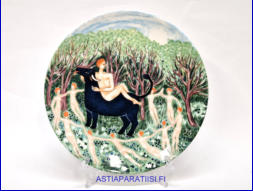 ARABIA, sein�lautanen, horoskooppi aihe H�rk�,Design:Dorrit von Fieandt,1990-luku,Mitat n. 20 cm,1kpl.110�/kpl,( Tuote nro 311AM )