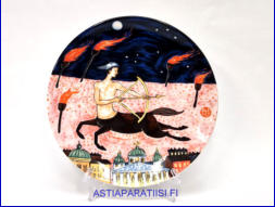 ARABIA, sein�lautanen, horoskooppi aihe Jousimies,Design:Dorrit von Fieandt,1990-luku,Mitat n. 20 cm,1kpl.110�/kpl,( Tuote nro 309AM )